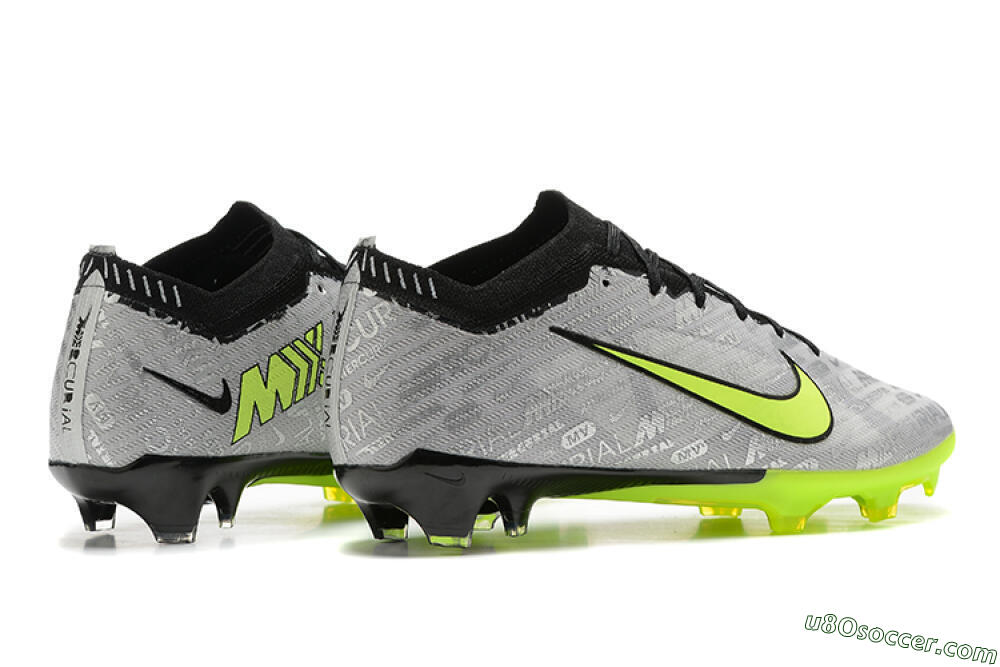 Nike Air Zoom Mercurial Vapor 15 Elite FG Firm Ground Soccer Cleats - Silver/Green 9