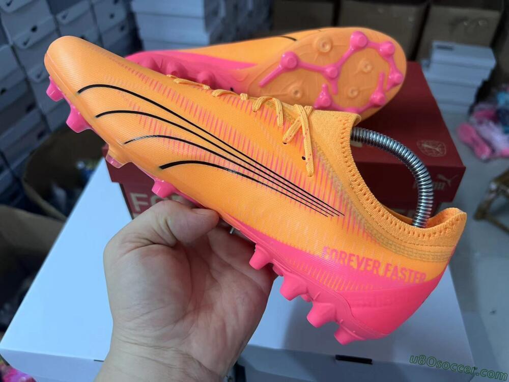 Puma Ultra Ultimate MG Multi Ground Soccer Cleats - Yellow/Black/Pink