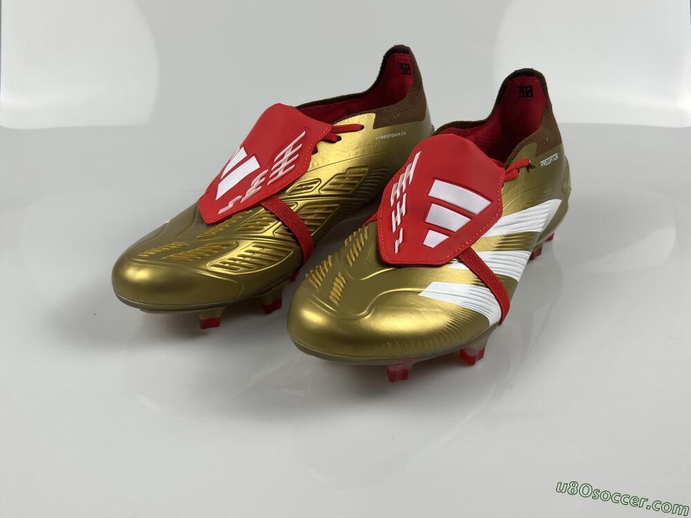 Adidas Predator Elite Foldover Tongue FG Firm Ground Soccer Cleats - Gold/White/Red