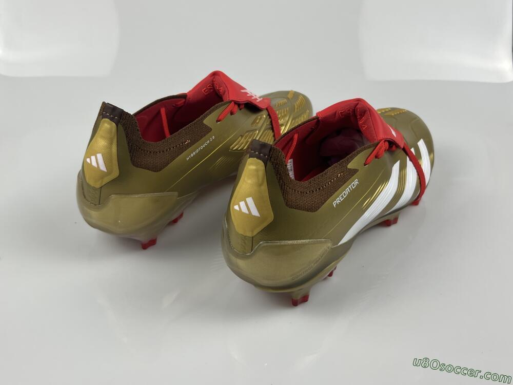 Adidas Predator Elite Foldover Tongue FG Firm Ground Soccer Cleats - Gold/White/Red