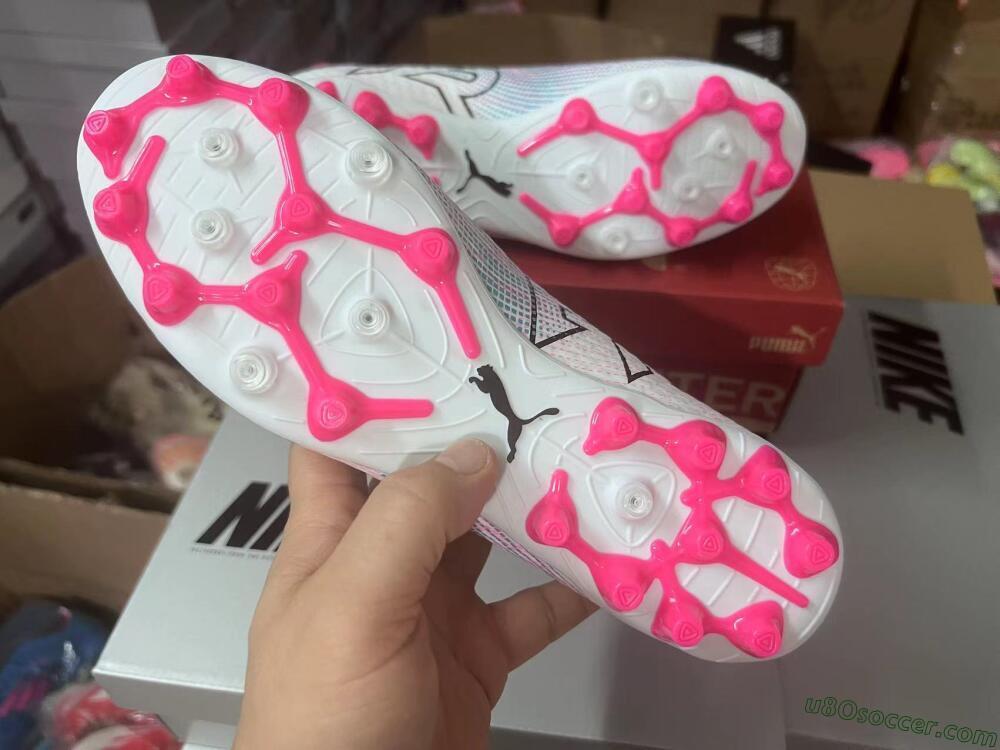 Puma Future Ultimate MG Multi Ground Soccer Cleats - White/Blue/Pink