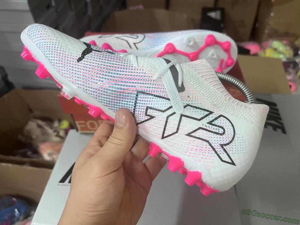 Puma Future Ultimate MG Multi Ground Soccer Cleats - White/Blue/Pink