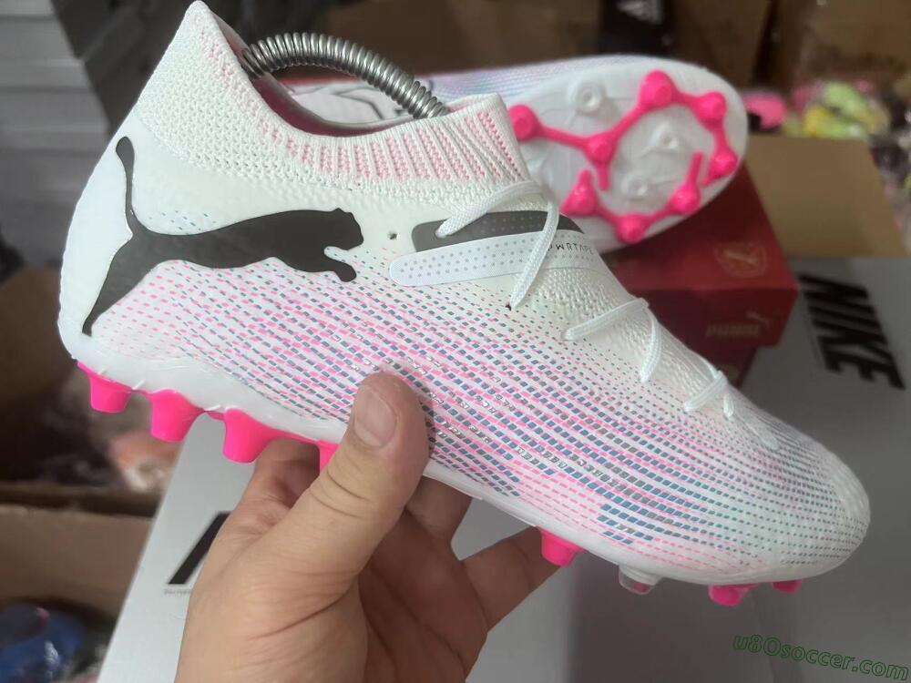Puma Future Ultimate MG Multi Ground Soccer Cleats - White/Blue/Pink