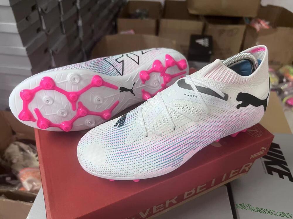 Puma Future Ultimate MG Multi Ground Soccer Cleats - White/Blue/Pink