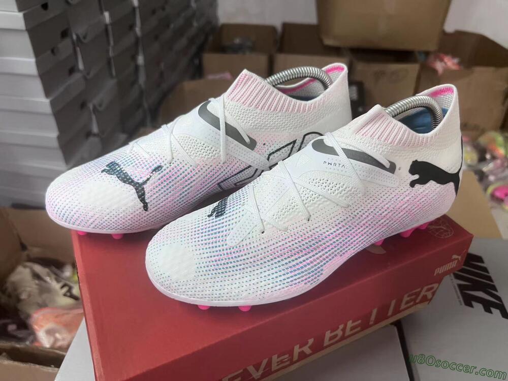 Puma Future Ultimate MG Multi Ground Soccer Cleats - White/Blue/Pink