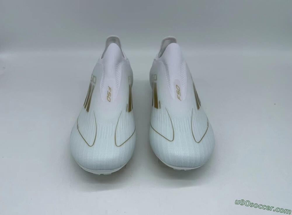 Adidas F50+ Adizero FG Firm Ground Soccer Cleats - White/Gold