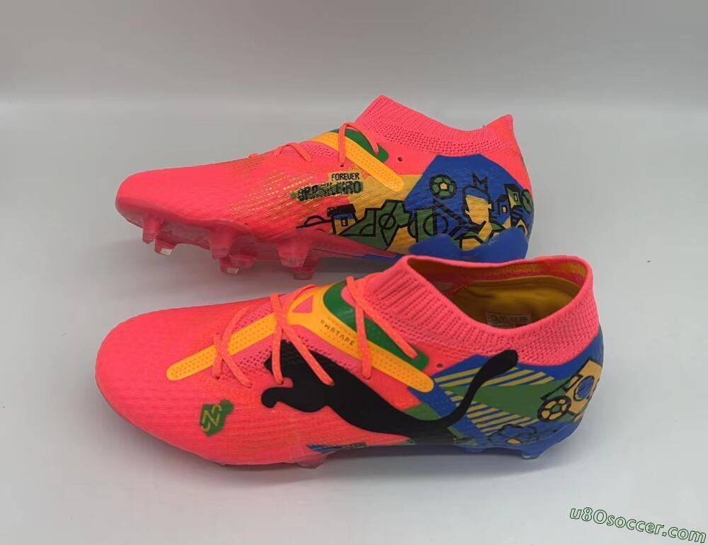 Puma Future Ultimate FG Firm Ground Soccer Cleats - Red/Green/Blue/Yellow