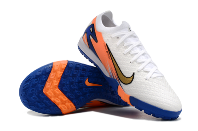 Nike Air Zoom Mercurial Vapor 16 Elite TF Artificial Turf Soccer Shoes - White/Orange/Blue