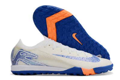 Nike Air Zoom Mercurial Vapor 16 Elite TF Artificial Turf Soccer Shoes - White/Blue/Orange