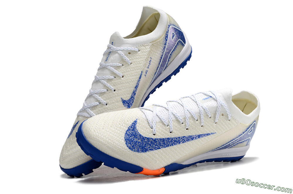 Nike Air Zoom Mercurial Vapor 16 Elite TF Artificial Turf Soccer Shoes - White/Blue/Orange 5