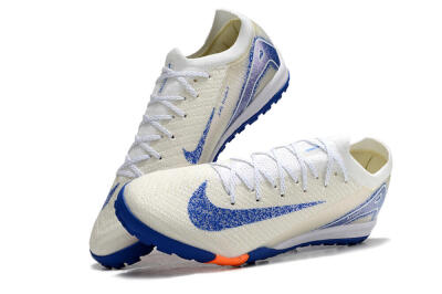 Nike Air Zoom Mercurial Vapor 16 Elite TF Artificial Turf Soccer Shoes - White/Blue/Orange