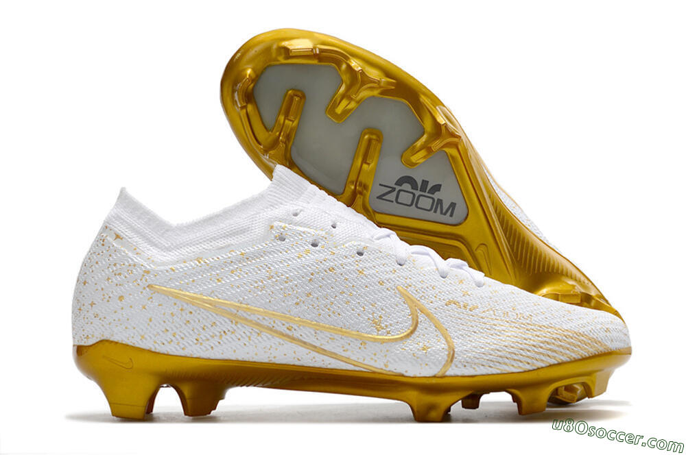 Nike Air Zoom Mercurial Vapor 15 Elite FG Firm Ground Soccer Cleats - White/Gold 1