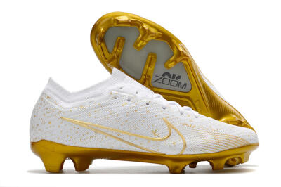 Nike Air Zoom Mercurial Vapor 15 Elite FG Firm Ground Soccer Cleats - White/Gold