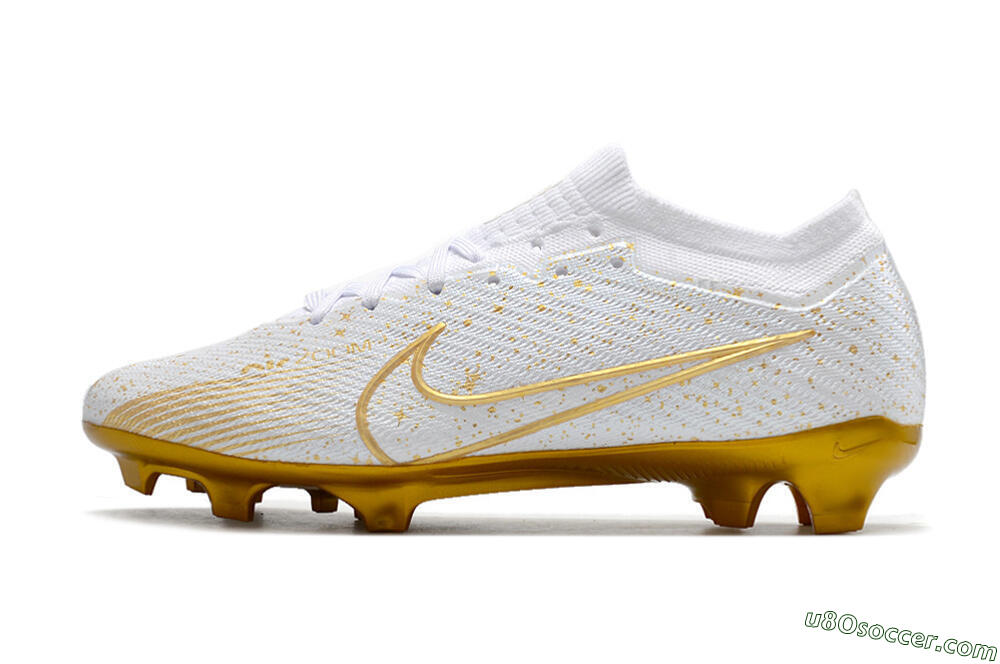 Nike Air Zoom Mercurial Vapor 15 Elite FG Firm Ground Soccer Cleats - White/Gold 2