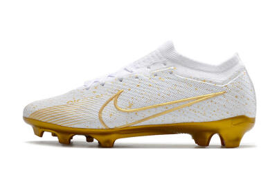 Nike Air Zoom Mercurial Vapor 15 Elite FG Firm Ground Soccer Cleats - White/Gold