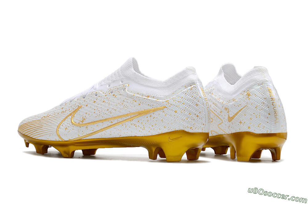 Nike Air Zoom Mercurial Vapor 15 Elite FG Firm Ground Soccer Cleats - White/Gold 4
