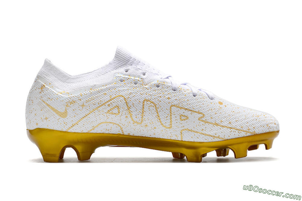 Nike Air Zoom Mercurial Vapor 15 Elite FG Firm Ground Soccer Cleats - White/Gold 5