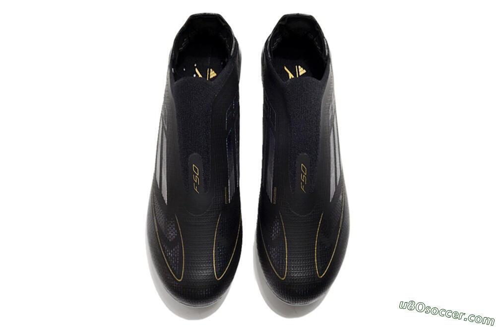 Adidas F50+ Adizero FG Firm Ground Soccer Cleats - Black/Purple/Gold 4