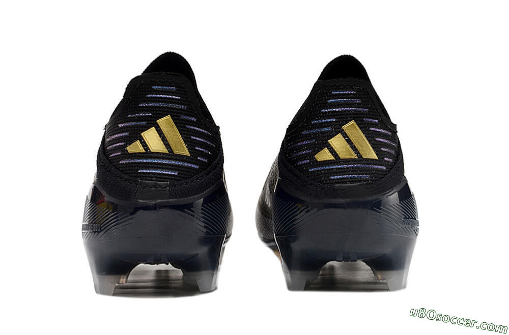 Adidas F50+ Adizero FG Firm Ground Soccer Cleats - Black/Purple/Gold 5