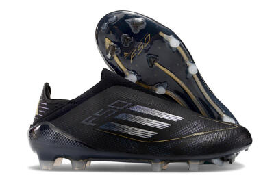 Adidas F50+ Adizero FG Firm Ground Soccer Cleats - Black/Purple/Gold