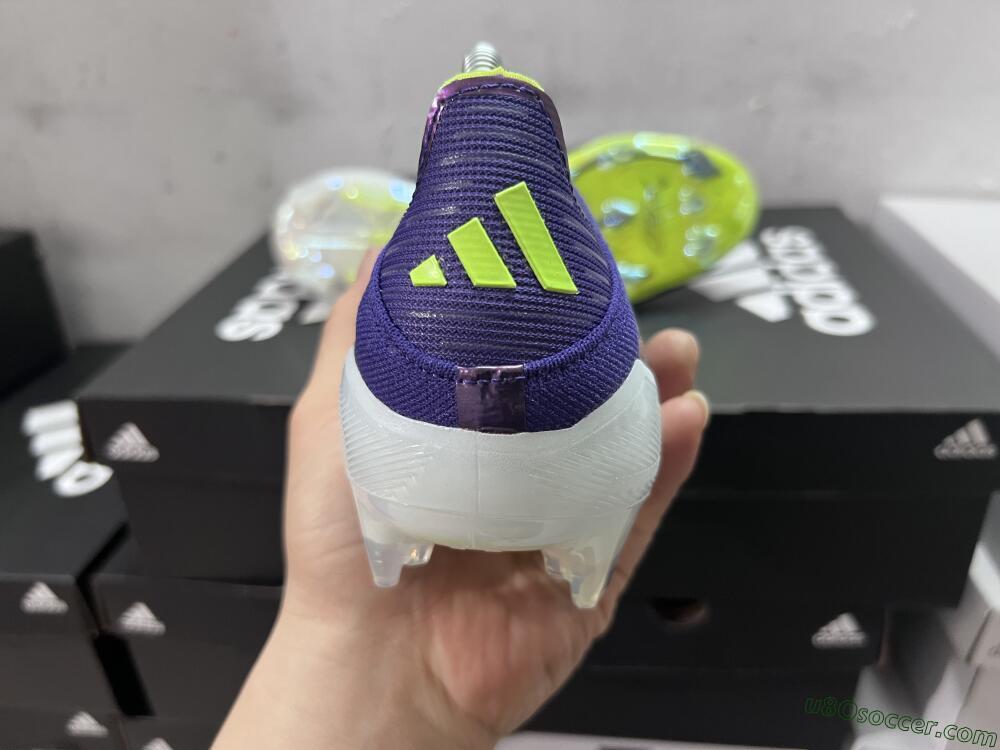 Adidas F50+ Adizero FG Firm Ground Soccer Cleats - Purple/Yellow/Blue