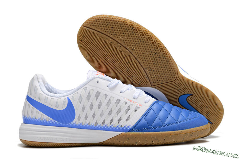 Nike Lunar Gato 2 IC Indoor & Futsal Soccer Shoes - White/Blue 1
