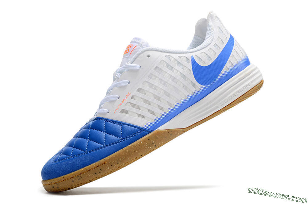 Nike Lunar Gato 2 IC Indoor & Futsal Soccer Shoes - White/Blue 4