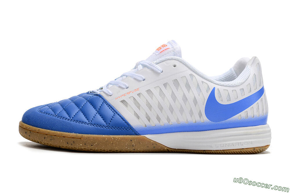 Nike Lunar Gato 2 IC Indoor & Futsal Soccer Shoes - White/Blue 2