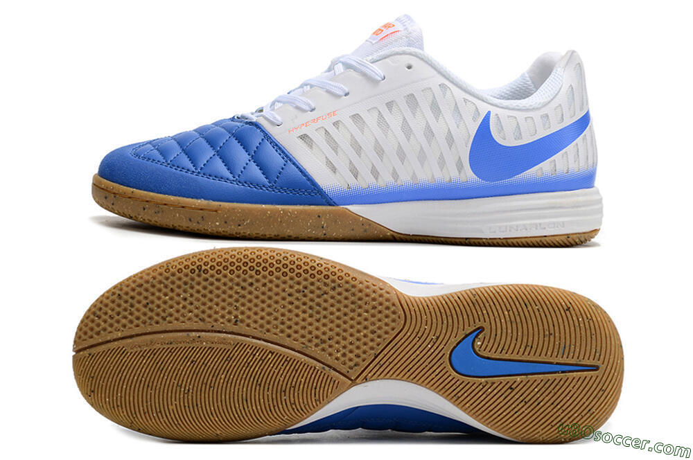Nike Lunar Gato 2 IC Indoor & Futsal Soccer Shoes - White/Blue 0