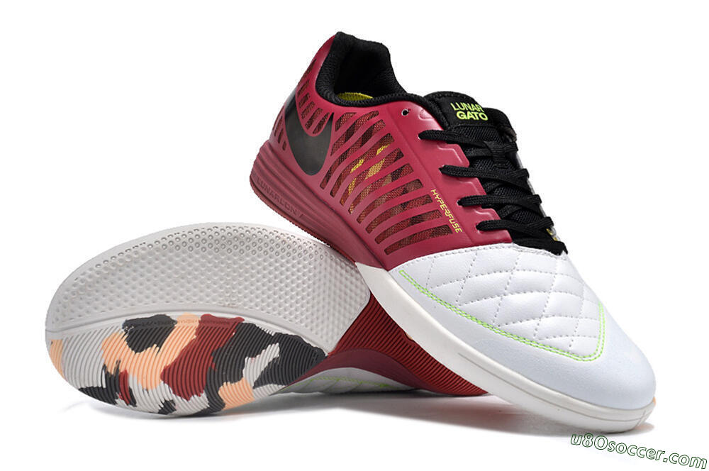 Nike Lunar Gato 2 IC Indoor & Futsal Soccer Shoes - White/Red/Black 3