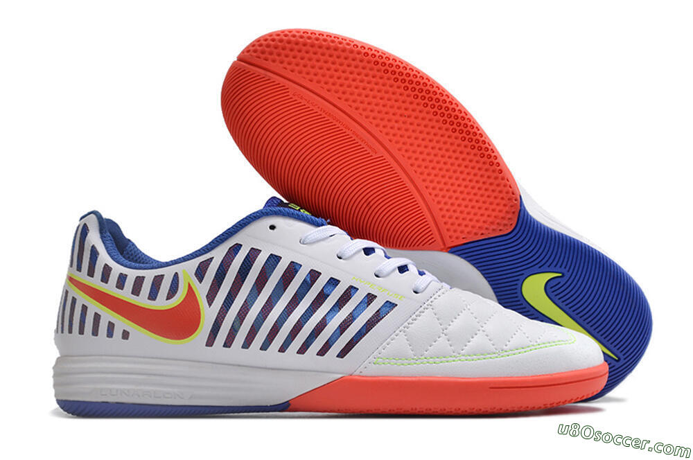 Nike Lunar Gato 2 IC Indoor & Futsal Soccer Shoes - White/Blue/Red 1