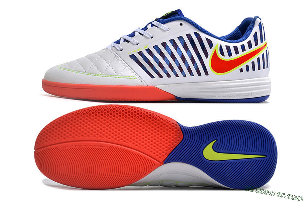 Nike Lunar Gato 2 IC Indoor & Futsal Soccer Shoes - White/Blue/Red 0