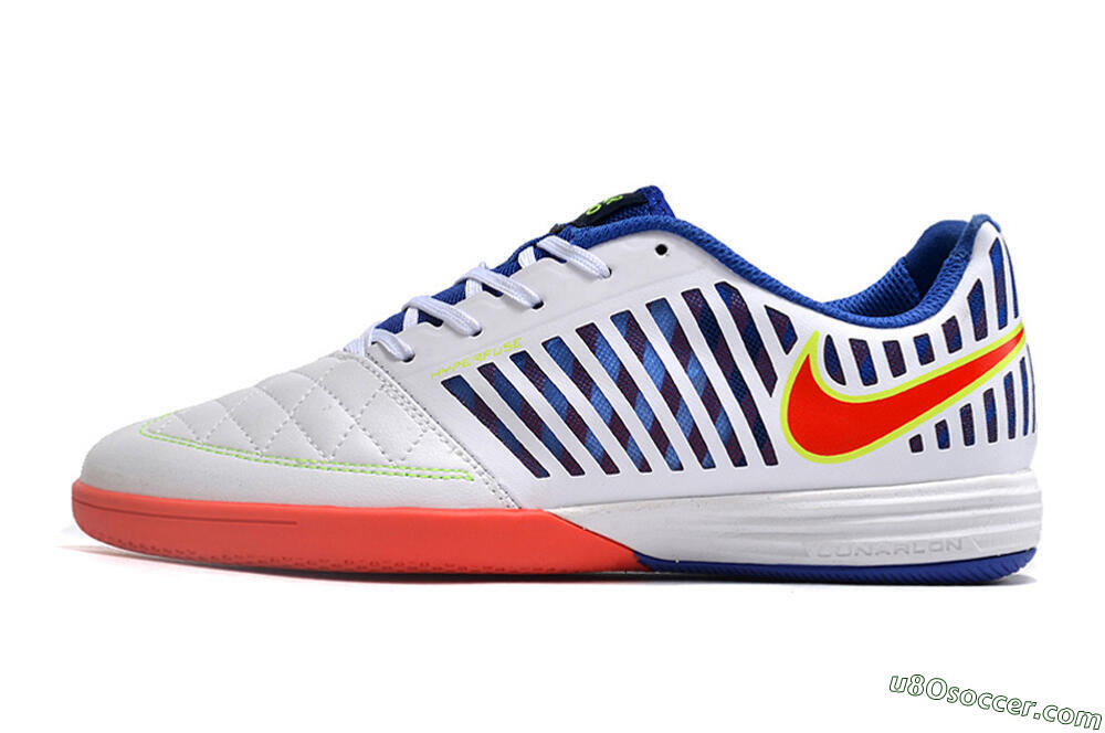 Nike Lunar Gato 2 IC Indoor & Futsal Soccer Shoes - White/Blue/Red 2