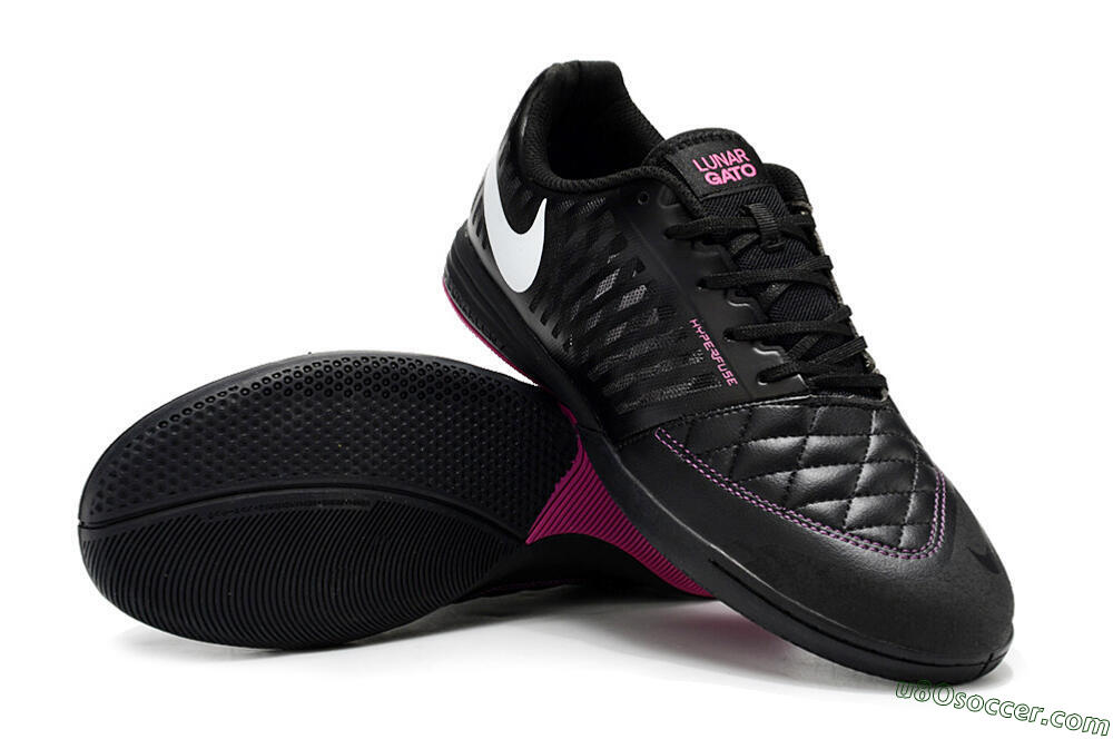 Nike Lunar Gato 2 IC Indoor & Futsal Soccer Shoes - Black/White/Purple 3