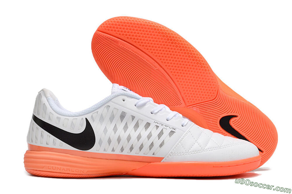 Nike Lunar Gato 2 IC Indoor & Futsal Soccer Shoes - White/Black/Orange 1