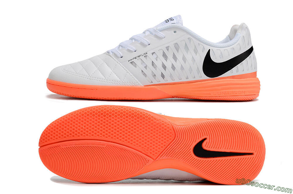 Nike Lunar Gato 2 IC Indoor & Futsal Soccer Shoes - White/Black/Orange 0