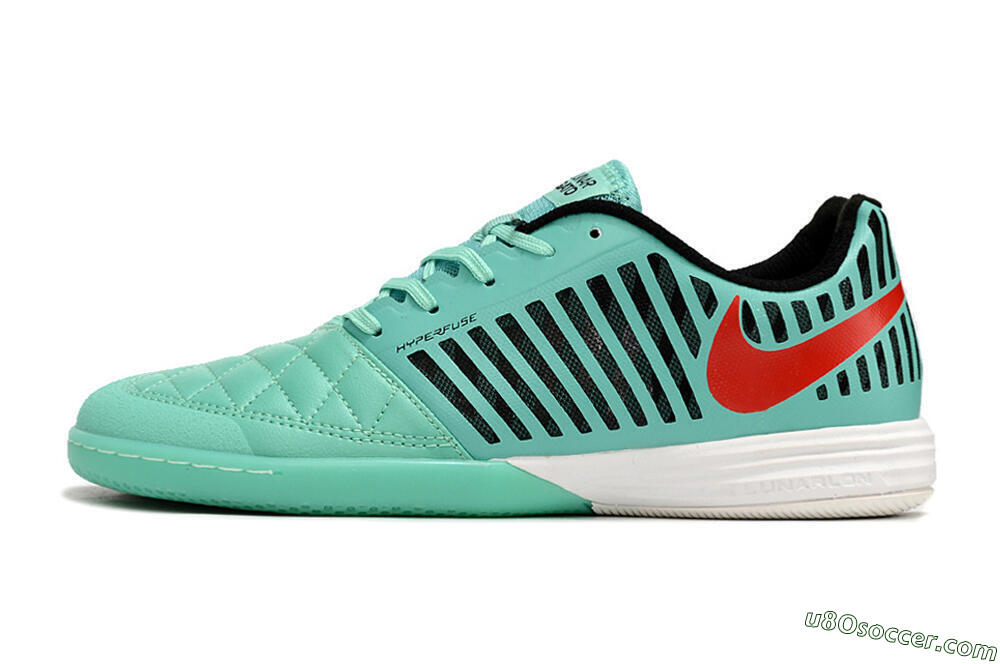 Nike Lunar Gato 2 IC Indoor & Futsal Soccer Shoes - Jade/Black/Red 2