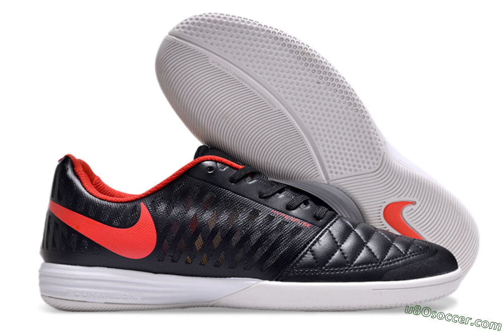 Nike Lunar Gato 2 IC Indoor & Futsal Soccer Shoes - Black/Red/White 1