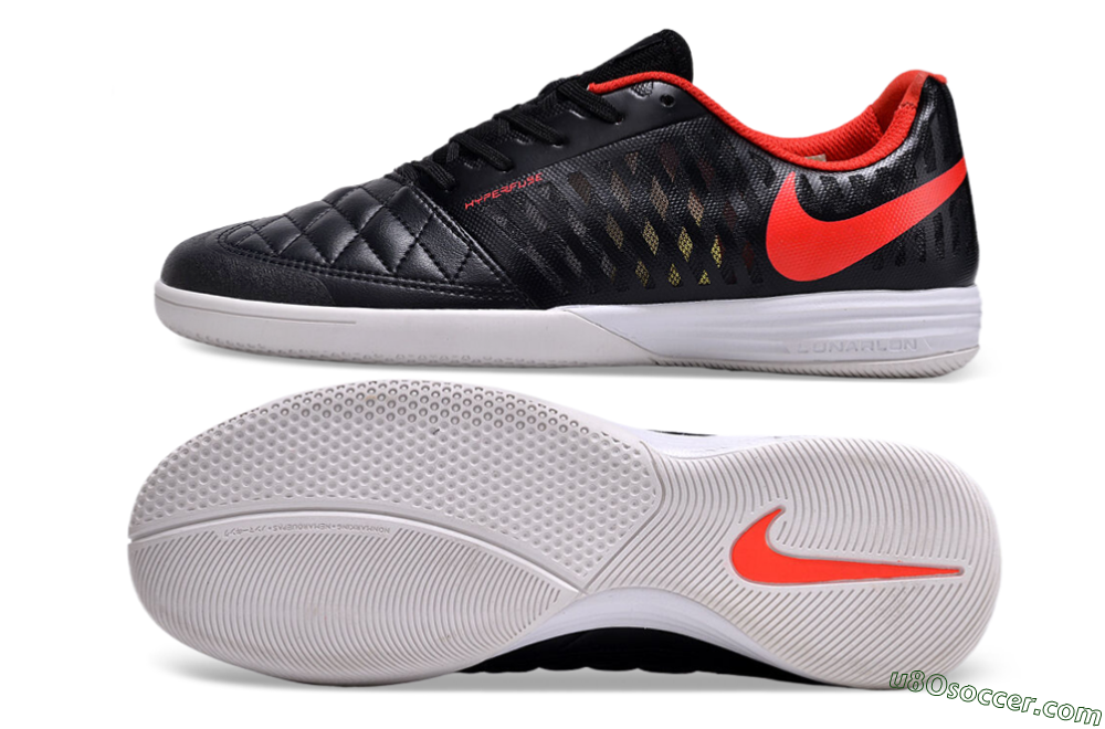 Nike Lunar Gato 2 IC Indoor & Futsal Soccer Shoes - Black/Red/White 0