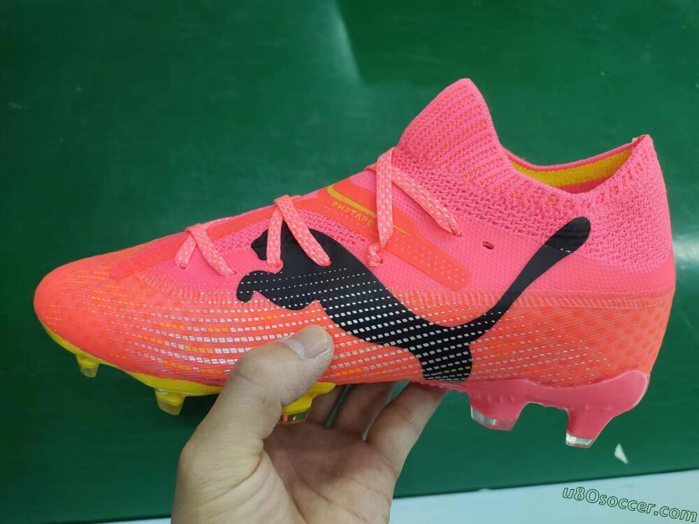 Puma Future Ultimate FG Firm Ground Soccer Cleats - Pink/Black/Yellow