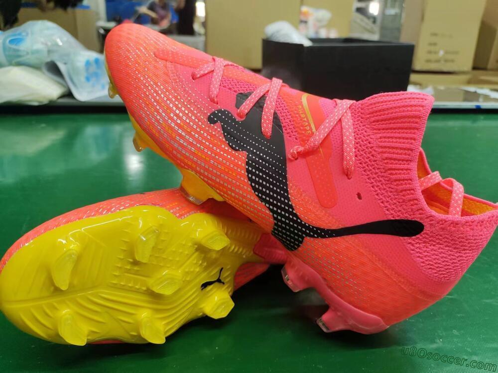 Puma Future Ultimate FG Firm Ground Soccer Cleats - Pink/Black/Yellow