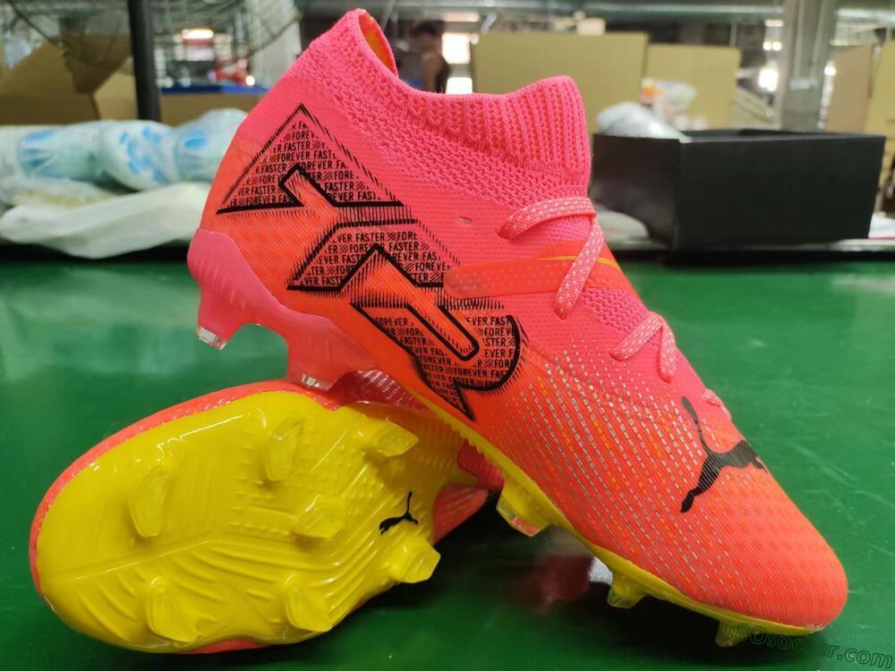 Puma Future Ultimate FG Firm Ground Soccer Cleats - Pink/Black/Yellow