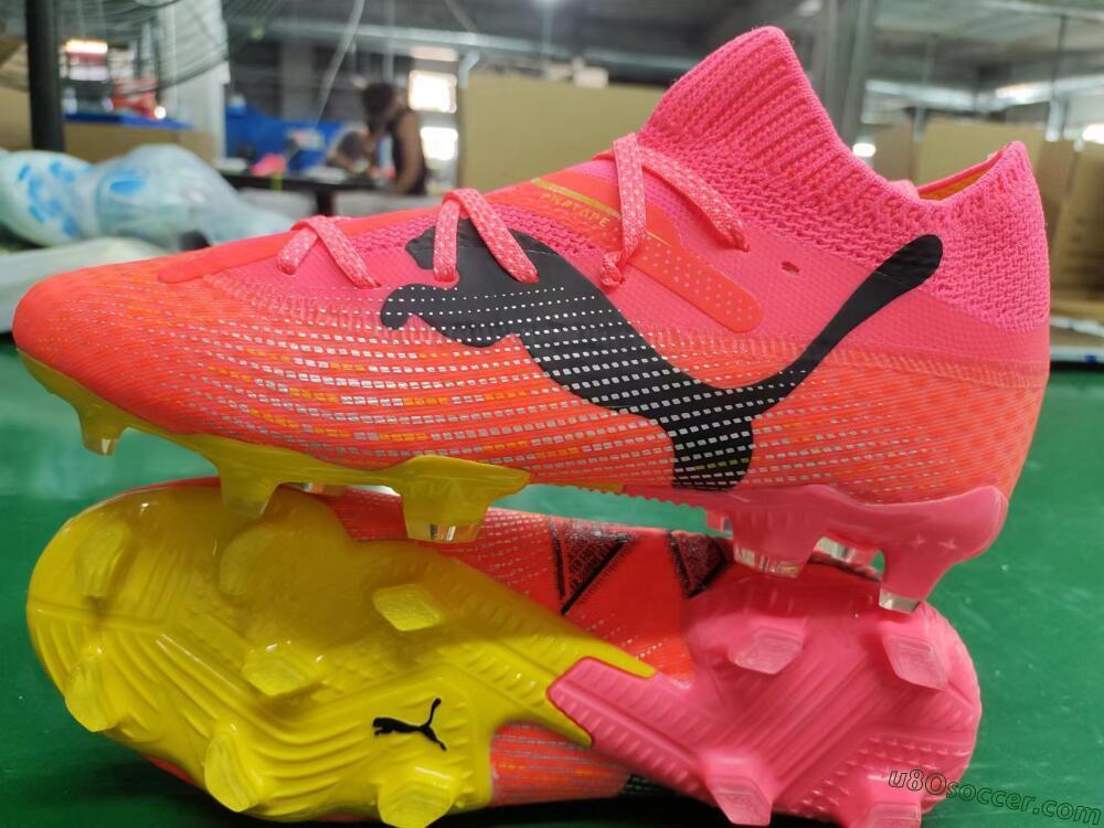 Puma Future Ultimate FG Firm Ground Soccer Cleats - Pink/Black/Yellow