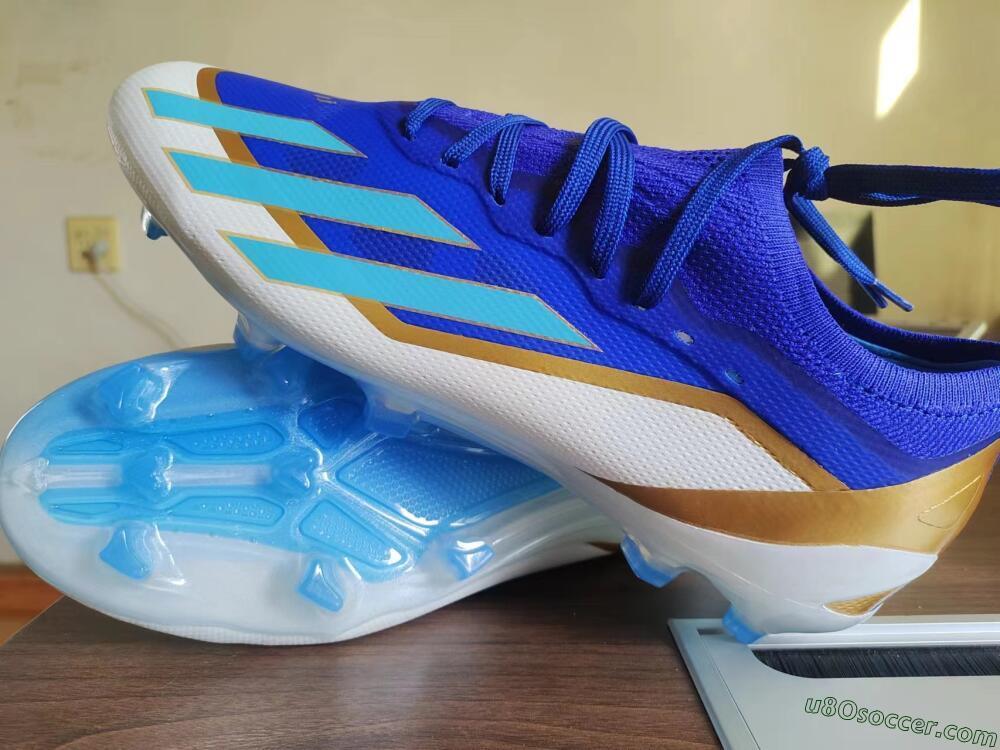 Adidas X Crazyfast.1 Messi FG Firm Ground Soccer Cleats - Blue/Jade/Gold/White