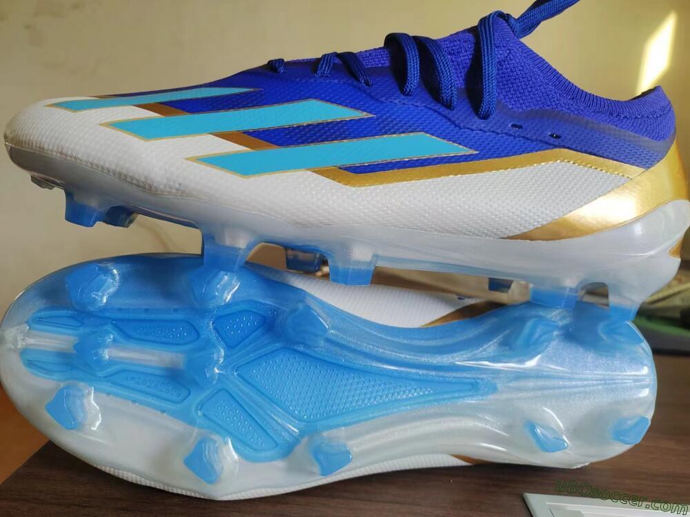 Adidas X Crazyfast.1 Messi FG Firm Ground Soccer Cleats - Blue/Jade/Gold/White