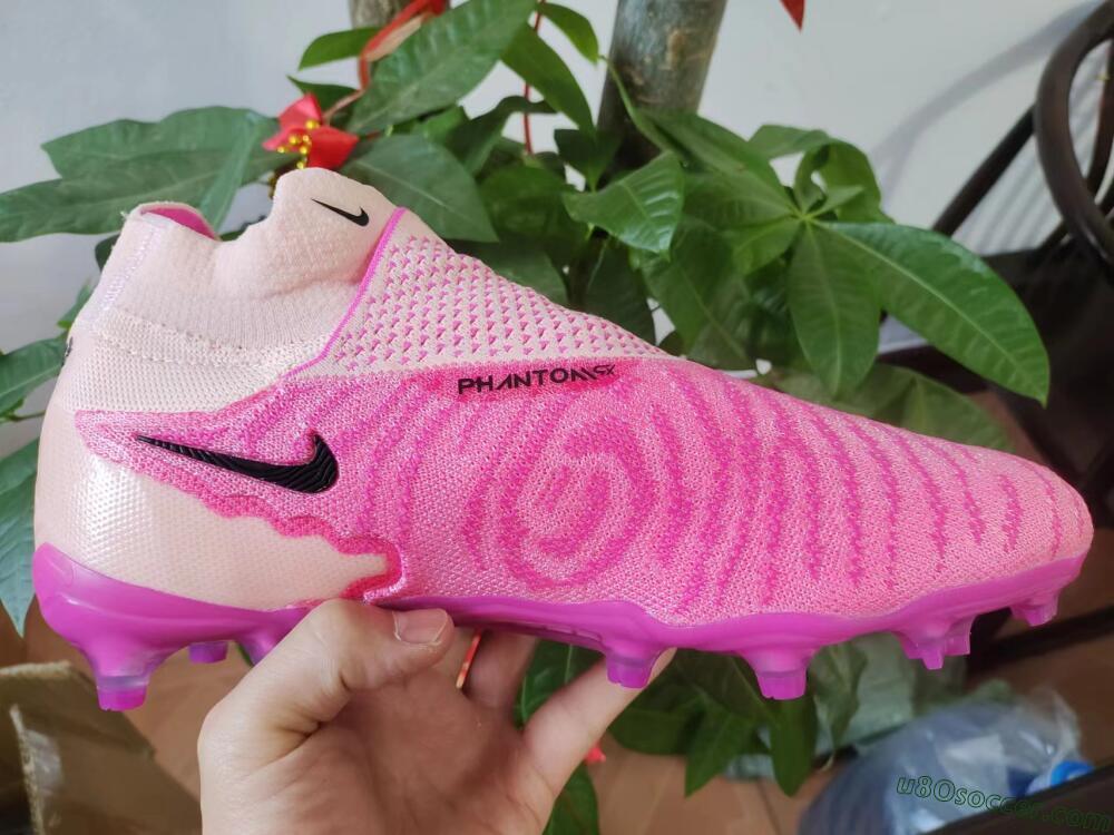 Nike Phantom GX Elite DF Link FG Firm Ground Soccer Cleats - Pink/Black/Gold