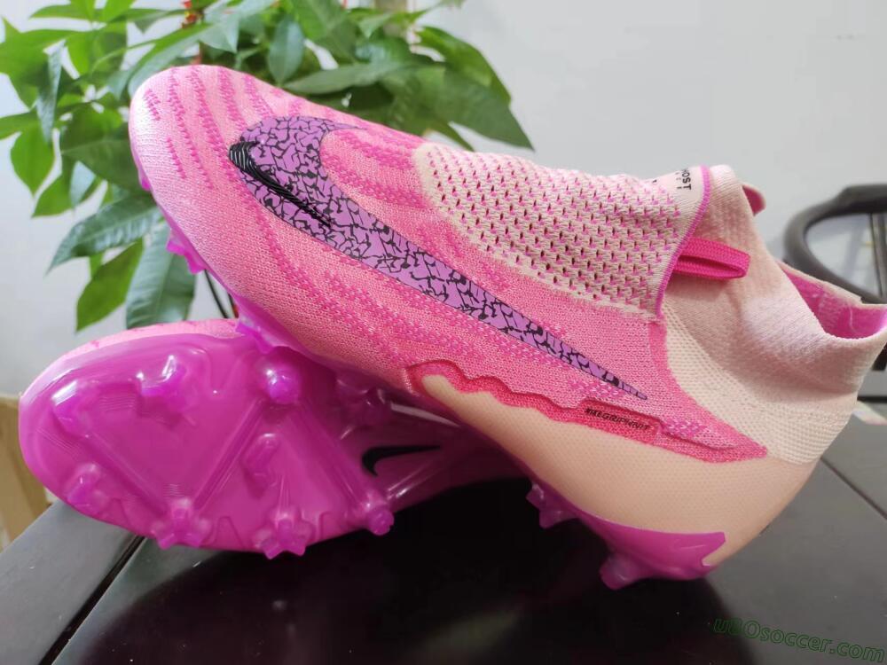 Nike Phantom GX Elite DF Link FG Firm Ground Soccer Cleats - Pink/Black/Gold
