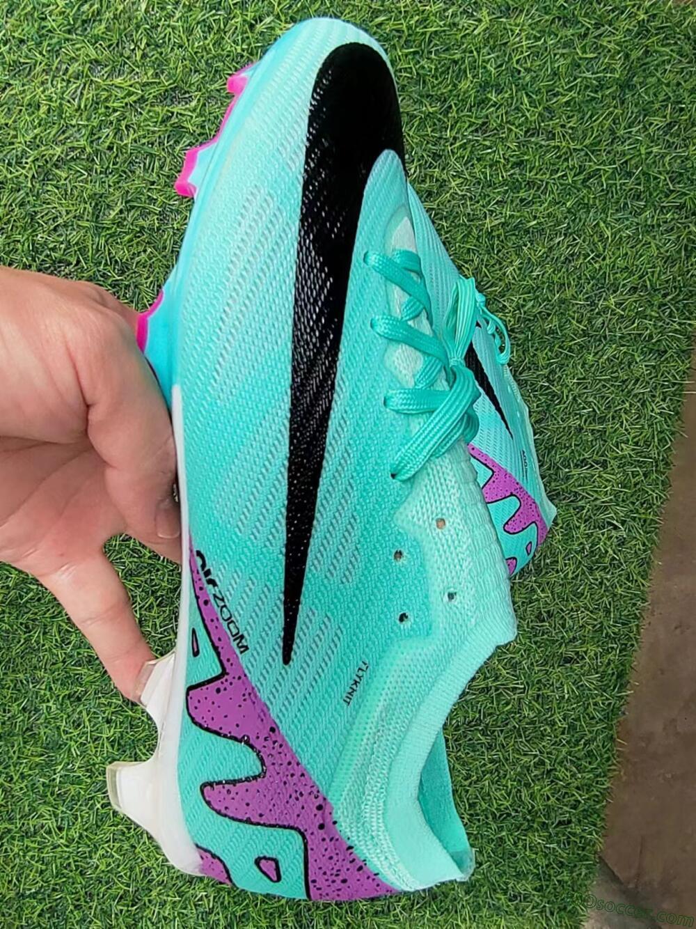 Nike Air Zoom Mercurial Vapor 16 Elite FG Firm Ground Soccer Cleats - Green/Purple/Black