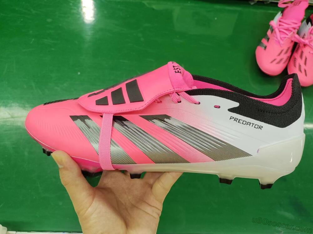 Adidas Predator Elite Foldover Tongue FG Firm Ground Soccer Cleats - Pink/Grey/White