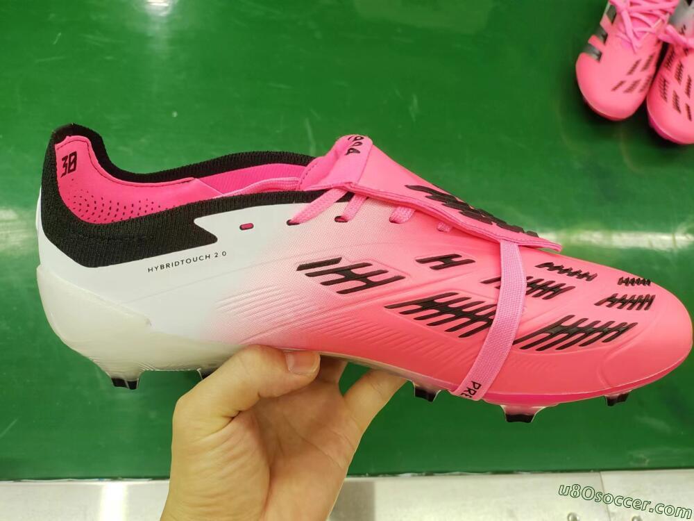 Adidas Predator Elite Foldover Tongue FG Firm Ground Soccer Cleats - Pink/Grey/White